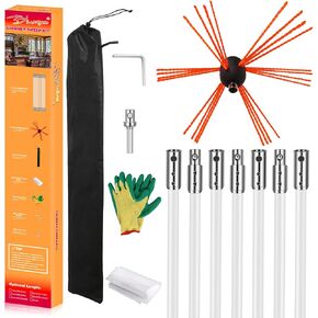 Bluesea 16 Feet Chimney Sweep Kit, Ergonomic Chimney Cleaning Kit, Extends Up to 16 Feet, Chimney Cleaner, Chimney Cleaning Tools, Chimney Cleaning System with Strong Brush, 5 Flexible Chimney Rods in Saudi Arabia