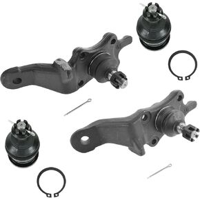TRQ Front Driver & Passenger Side Upper & Lower Ball Joint Set Compatible with 1996-2002 Toyota 4Runner 2001-2002 Sequoia 2000-2002 Tundra