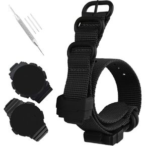 XIW Compatible for 16mm Casio G-shock GA-100 400 GD120 DW-D5500 5600E DW-6900 9052 GW-9400 Ballistic Nylon Watch Band Replacement for men Silicone Wirstband Strap women Bracelet