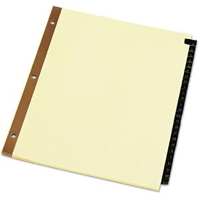 Universal UNV20821 Deluxe Preprinted Simulated Leather A-to-Z Tab Dividers with Gold Printing - Buff (1 Set)
