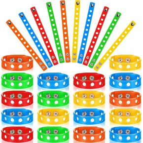 Aoriher 60 Pcs Silicone Charm Bracelet 7 Inch Adjustable Silicone Wristbands Bulk Colorful Charm Bracelet Party Supplies Students Gift(Red, Orange, Yellow, Green, Blue)
