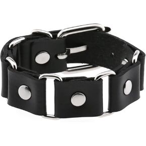 Leather Bracelet for Men Wide Cuff Wristband Bracelet Gothic Punk Bracelet Adjustable Handmade Bracelet Braided Style Leather Bracelets Jewelry Gifts for Men
