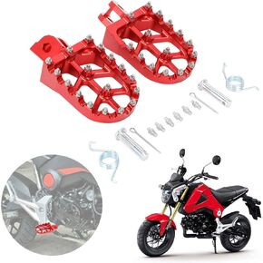 AnXin Motorcycle Foot Pegs Footpegs Footrest Foot Pedals Rests CNC for Grom MSX 125 MSX125 GROM125 2013-2023 MONKEY 125 2020-2022 Grom Clone Red