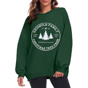 JINTING بلوزات عيد الميلاد للنساء جريسوولد شجرة مزرعة سترة عيد الميلاد Crewneck البلوز بلوزة عادية بلايز