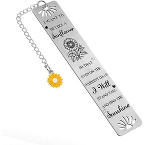 Sunflower Bookmarks for Women Men Inspirational Bookmarks with Sunflower Chain Back to School Gifts Book Marks for Reading Women Christmas Stocking Stuffers