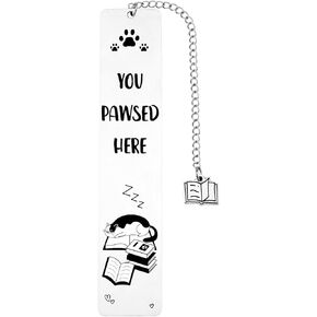 Cat Bookmark for Cat Lovers, Stainless Steel Cute Bookmark with Gift Box Funny Book Marker with Book Charm Gifts for Women Men Book Lovers Teachers Classmates Friends Birthday