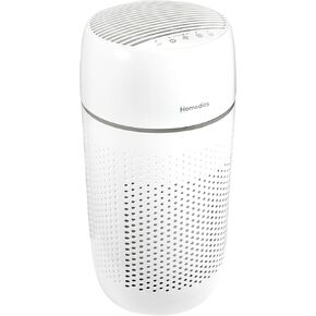 Homedics 5-in-1 PetPlus UV-C Air Purifier - 360-Degree HEPA Filter for 266 Sq Ft, Air Purifiers for Pets, Bedroom, and Home with Essential Oil Pads and Built-In Timer, 3 Speed Settings, White