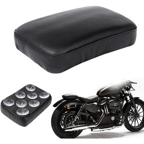 Black Pillion Pad Seat 8 Motorcycle Suction Cup Solo Rear Seat Passenger Saddle For Harley Dyna Sportster Softail Touring XL883 1200 48.