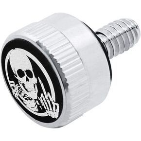 Aluminium Knurled Fender Seat Bolt Screw 1/4"-20 Thread Compatible with Harley Sportster Touring Softail Dyna CVO Electra Glide Street Glide 1996-2020- Skeleton Middle Finger-Chrome