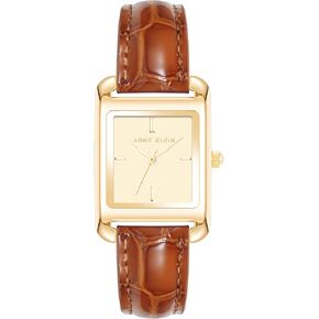 Anne Klein Women's Shiny Croco-Grain Leather Strap Watch