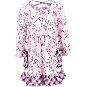 Unique Baby Girls Toddler Halloween Ruffle Dress Outfit (12Y, Spooky One)