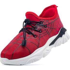 Kids Tennis Running Sneakers Boys Girls Slip on Shoes Athletic Lightweight Gym Walking School Sport Shoes Little Kids Size 9 Red