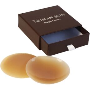 Nipple Covers, Reusable, Silicone Pasties for Dark Skin Tones, 8cm Diameter, Set of 2 with Travel Box