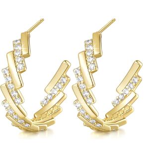 Hoops 14K Gold Hoop Earrings for Women Unique-Designed Gold Earrings Hoops Earrings Thick Women’s Hoop Earrings Gifts