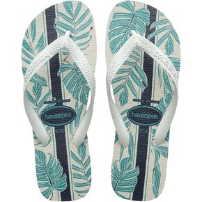Havaianas mens Aloha Sandal White/White/Indigo Blue