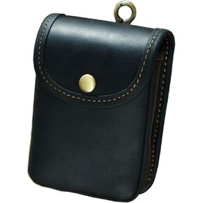 Holster Pouch, Leather Double Deck Playing Card Case Fits Poker and Bridge Size Cards, Durable Leather EDC Waist Bag for Coins, Car Keys, Headphones