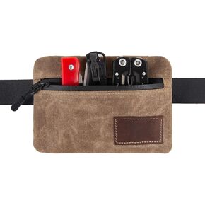 Belt Pouch for Men Women,EDC Pouch Bag with Zippers,Anti-Theft Pickpocket Waist Pack for Belt,Water Resistant Mini Tool Organizer,Belt Waist Pack for Hiking,Traveling,Outdoors
