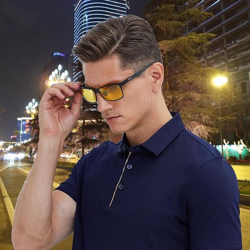 DUCO Carbon Fiber Temples Polarized Night Vision Driving Glasses 8206 in Kuwait