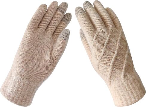 Women/Men Thick Warm Touchscreen Glove, Wool Knit Fleece Lined Touch Screen Hand Glove For Winter Cold Weather W-G-G1 in Kuwait