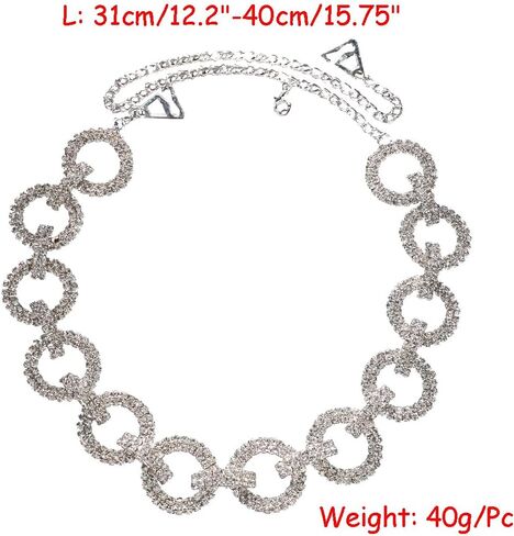 Sparkly Rhinestone Bra Straps Shinny Crystal Round Underwear Strap Bra Chain Festival Rave Nightclub Party Shoulder Straps Replacement Lingerie Straps 1 Pair (Silver) in Kuwait