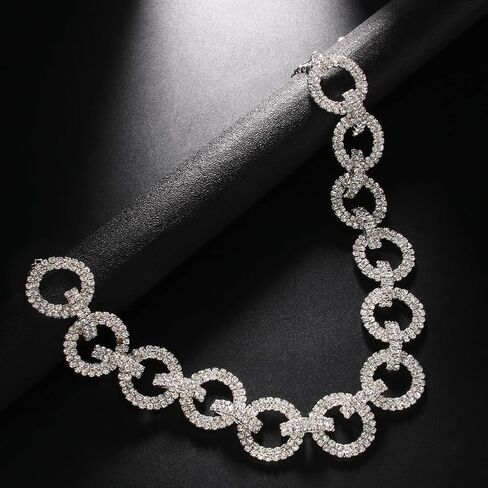 Sparkly Rhinestone Bra Straps Shinny Crystal Round Underwear Strap Bra Chain Festival Rave Nightclub Party Shoulder Straps Replacement Lingerie Straps 1 Pair (Silver) in Kuwait