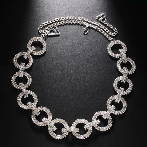 Sparkly Rhinestone Bra Straps Shinny Crystal Round Underwear Strap Bra Chain Festival Rave Nightclub Party Shoulder Straps Replacement Lingerie Straps 1 Pair (Silver) in Kuwait