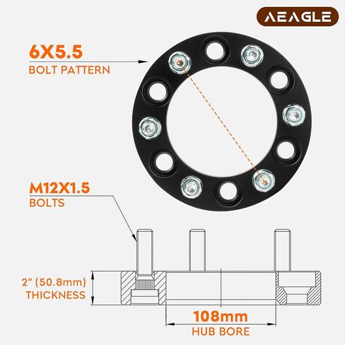 6X5.5 Wheel Adapters, 1" 6x139.7 M12x1.5 Studs 108mm Bore Forged 6 Lug Wheel Spacers for 1989-2022 4Runner, Land FJ Cruiser 4PCS in Saudi Arabia