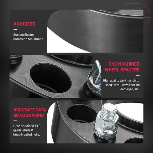 BDFHYK 5x114.3mm to 5x120mm Wheel Spacers 1inch 5x4.5 to 5x4.7 Hubcentric Wheel Spacer Compatible with Acura CL MDX,Honda HR-V Odyssey, Forged 5 Lug Wheel Adapters M12x1.5 & 64.1mm Hub Bore, Set of 2 in Saudi Arabia