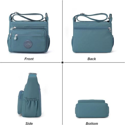 LassZone Women's Shoulder Bags Multi-Pocket Casual Crossbody Bag Handbags Waterproof Nylon Messenger Travel Bags Ladies Tote in Kuwait