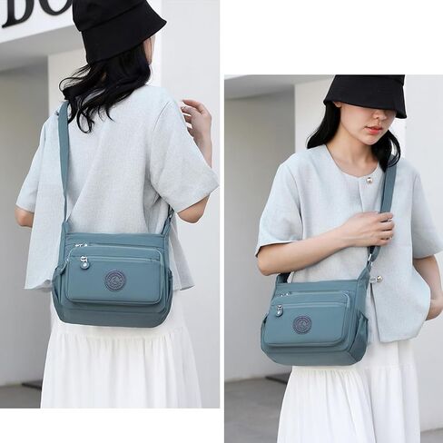 LassZone Women's Shoulder Bags Multi-Pocket Casual Crossbody Bag Handbags Waterproof Nylon Messenger Travel Bags Ladies Tote in Kuwait