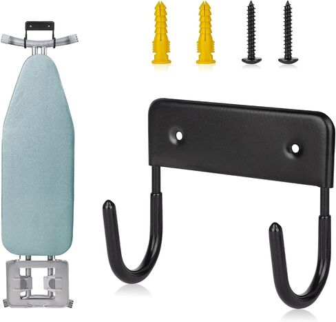 BiJun Ironing Board Wall Mount, Ironing Board Hanger, Ironing Board Holder, Iron Board Hook Wall Mount, for Laundry Rooms in Kuwait