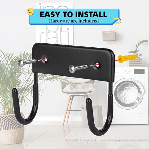 BiJun Ironing Board Wall Mount, Ironing Board Hanger, Ironing Board Holder, Iron Board Hook Wall Mount, for Laundry Rooms in Kuwait