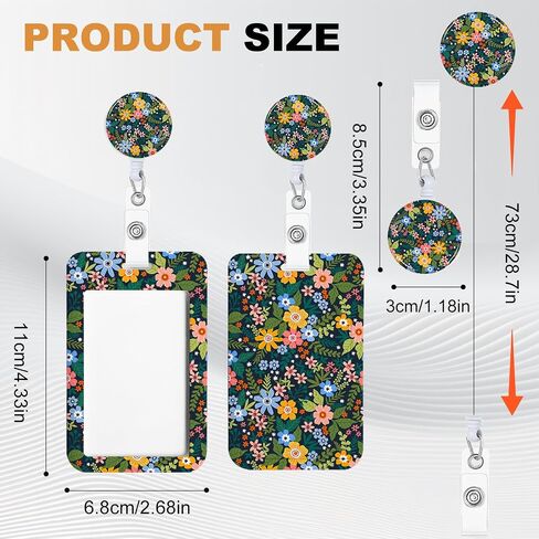 3Pcs Heavy Duty Badge Holder with Retractable Reel, Flower ID Badge Holder with Clip Badge Reels Retractable Heavy Duty,ID Holder for School Nurse Office 2 in Saudi Arabia