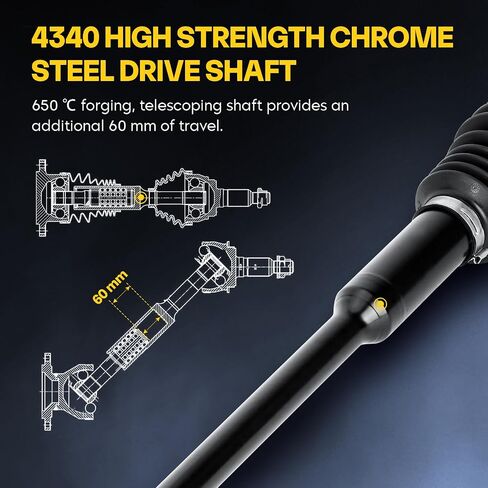 Front Heavy Duty CV Axle Shaft for Polaris RZR 1000 XP/ XP4 EPS 2017 2018 2019 ‎‎‎‎‎‎1333123, 1333283 ‎‎‎ATV Powersports Drive Axles - 1 Pair in Saudi Arabia