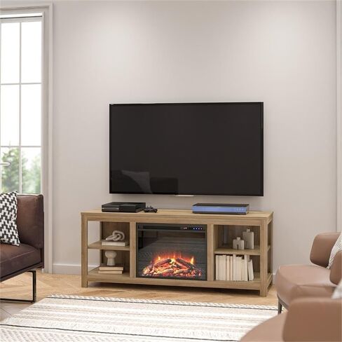 Ameriwood Home Melville Electric Fireplace Console TV Stand for TVs up to 65", Espresso in Kuwait