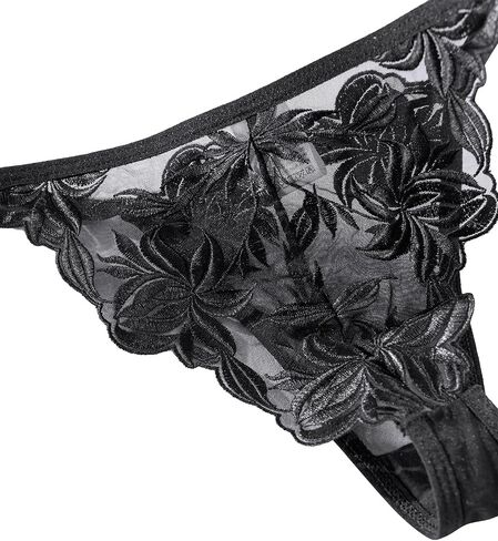Lilosy Sexy Mesh Embroidered Floral Underwire Lingerie Set Push-Up Women in Saudi Arabia