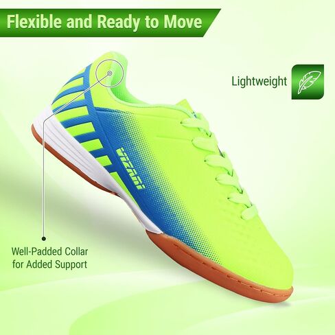 Vizari Santos Junior Indoor Soccer Shoes - Durable & Water-Resistant Soccer Shoes for Kids - Lightweight & Adjustable Youth Soccer Soccer with Round Studs for Maximum Traction & Superior Ball Control in Saudi Arabia