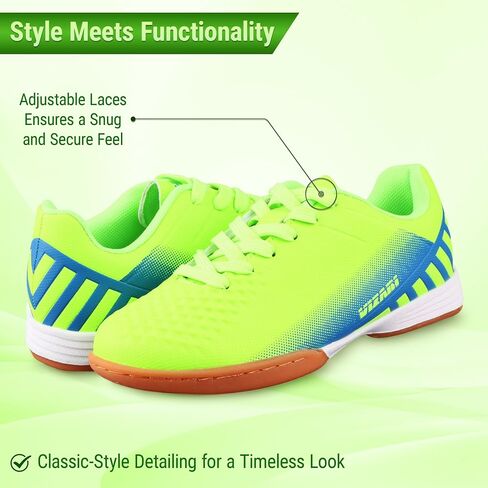 Vizari Santos Junior Indoor Soccer Shoes - Durable & Water-Resistant Soccer Shoes for Kids - Lightweight & Adjustable Youth Soccer Soccer with Round Studs for Maximum Traction & Superior Ball Control in Saudi Arabia