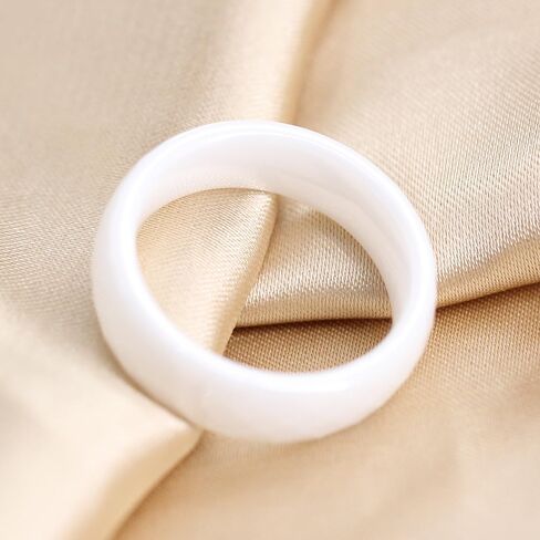 PAMTIER Unisex Ceramic Dainty 6mm Multi-Faceted Rhombic Cut Classic Plain Ring Comfort Fit Engagement Wedding Band in Kuwait