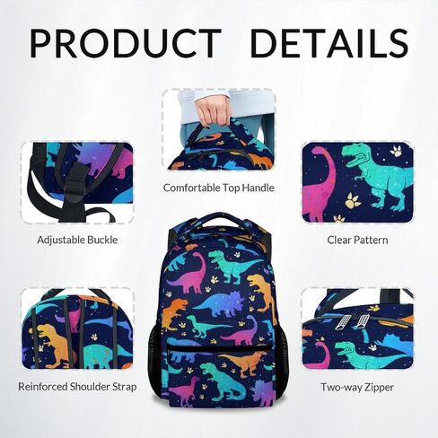 Dinosaur Backpack for Boys Girls, School Backpack for Kids, 17 Inch Kids Bookbag for Elementary Middle School, Funny, Colorful Durable Girls Dinosaur Backpacks in Saudi Arabia