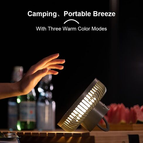Homdat Camping Fan with 20000mAh Portable Fan Rechargeable with LED Lantern, USB Fan with Hanging Hook, Beach Fan Rechargeable Use as Power Bank, Quiet and Adjustable Battery Powered Fan, Travel Fan in Saudi Arabia
