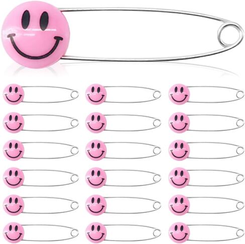 50 PCS Safety Pin 53mm/2.1in Baby Diaper Pins for Cloth Plastic Head Baby Pins for Diapers Stainless Steel Cloth Pins with Locking Closures Nappy Pins for Crafts（XL/Pink） in Kuwait
