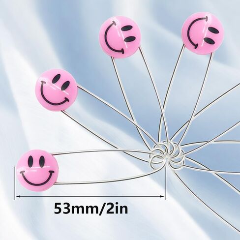 50 PCS Safety Pin 53mm/2.1in Baby Diaper Pins for Cloth Plastic Head Baby Pins for Diapers Stainless Steel Cloth Pins with Locking Closures Nappy Pins for Crafts（XL/Pink） in Kuwait