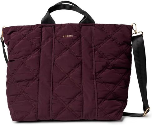 KEDZIE Cloud 9 Quilted Puffer Tote Bag Crossbody Purse for Women - Mulberry in Saudi Arabia