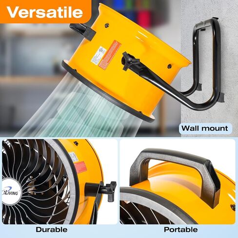 iLIVING 30 Inches High Velocity Drum Fan Industrial, Commercial, Air Circulator for Garage, Shop, Patio, Barn, Greenhouse, Speed Control 8300CFM, UL Listed in Kuwait