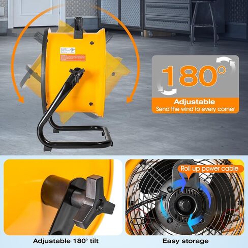 iLIVING 30 Inches High Velocity Drum Fan Industrial, Commercial, Air Circulator for Garage, Shop, Patio, Barn, Greenhouse, Speed Control 8300CFM, UL Listed in Kuwait
