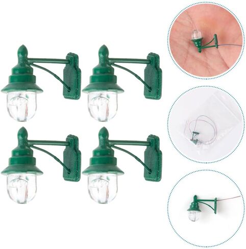 Happyyami 4pcs Dollhouse LED Wall Sconces Miniature 1: 12 Wall Lamp Light Garden Lamps Models Vintage Wall Lamp Models Furnitures for DIY Dollhouse Living Room Style A in Kuwait