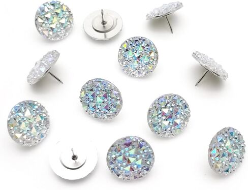 20 Pcs Push Pins Round Glitter Crystal Head Map Tacks Decorative Push Pins for Home Offices Classes Use in Saudi Arabia