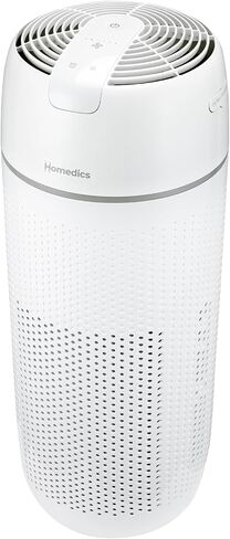Homedics 5-in-1 PetPlus UV-C Air Purifier - 360-Degree HEPA Filter for 266 Sq Ft, Air Purifiers for Pets, Bedroom, and Home with Essential Oil Pads and Built-In Timer, 3 Speed Settings, White in Kuwait