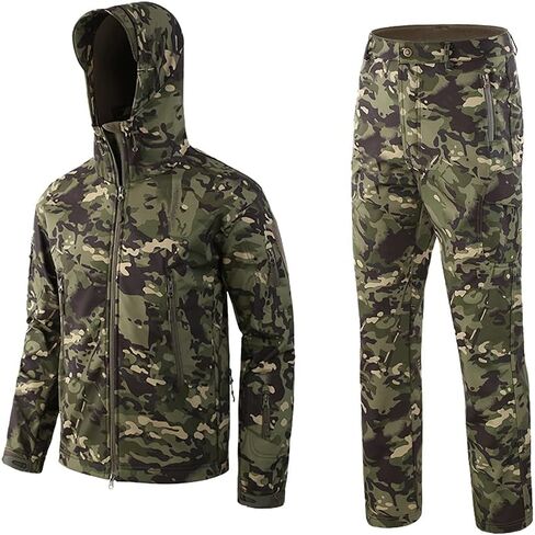 Lilychan Men’s Military Soft Shell Tactical Jacket and Pants Set Waterproof Snowboard Jacket Winter Snowsuit in Saudi Arabia